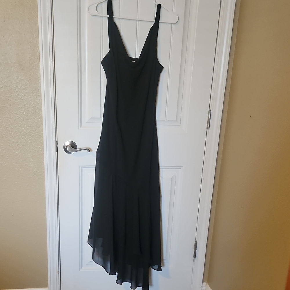 Chic Black High Low Dress